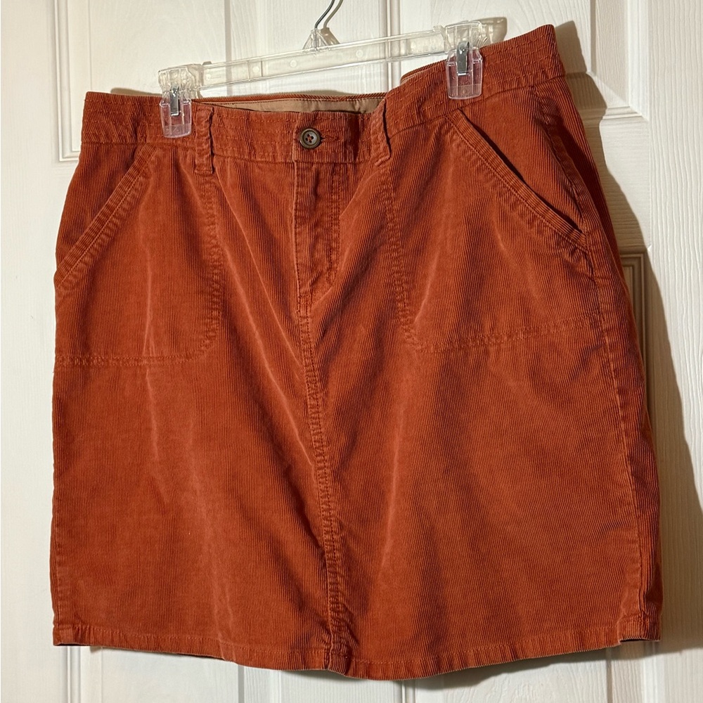 Rust Colored Corduroy Skirt